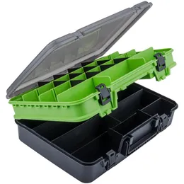 Zubehör Fishing Tackle Storage Box Doppelschicht Multifunktionales tragbares Fischereizubehör mit einstellbarer Trenner Organizer Box