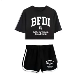 JACKNJELLIFE BFDI BATTY FOR Dream Island Summer Sets Crop Top Shorts Dwuczęściowe stroje swobodne dres do odzieży sportowej