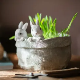 Decorações Adorável panela de plantador de coelho perfeita para o seu jardim ou decoração da varanda!