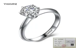 Cericate Luxury Solitaire 2 0ct Zirkonia Elmas Yüzük 925 Katı gümüş 18K Beyaz Altın Alyans Kadınlar İçin CR168203F234L2352981