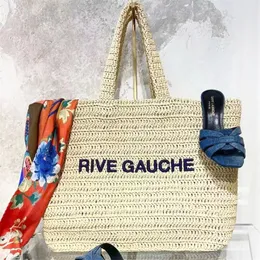 大容量Rive Gauche Fashion Raffias Shopper Bags Luxury Weave Shoulder Beach Designer Bag Tote Womens Cross Body Mens Handbags Summer Clutch Slingバッグ