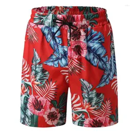 Herren Shorts Sommer Hawaiian Beach Männer Lässige Blumenpflanzen 3D Print Short Pants Street Sport Surf Board Schwimmstämme