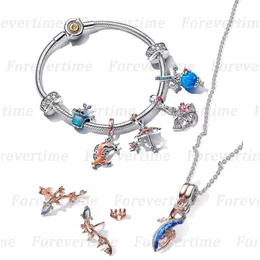 925 sterling silver charm bracelets for women games series pendant sisters gift fit Pandoras ME bracelet feather necklace fashion designer jewelry set with box