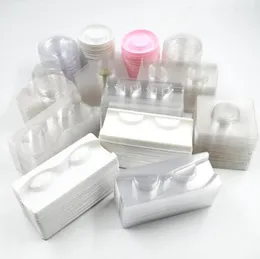 50pcs plastikowe tace do rzęs biały przezroczyste rzęsy norki taca uchwyt na rzęsy opakowanie pudełka do przechowywania 4879583