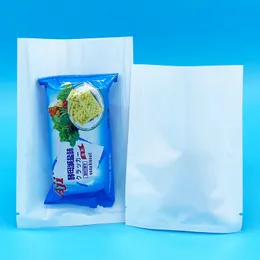 12 Tamanho Bolsa de filme de pérola branca Bolsa de plástico plana Bolsas de armazenamento de alimentos pequenos Pounches Pounches semi transparente bolsa de embalagem LX6463