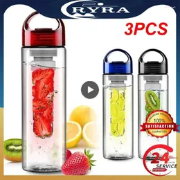 Bottiglie d'acqua 3pcs bottiglia portatile con infusatore di frutta sport disintossicazione da escursionismo perdite perdite idonee per viaggi per uffici o familiari
