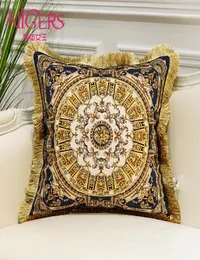 Avigers Luxurious Cushion Printing Tassel Velvet Throw Pillow Core Home Decorative European Design Srusader Sofa Bedroom Pillow Y29404080