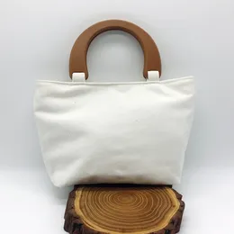 Bolsa de bambu e madeira feita à mão Bolsa lisada literária Bolsa em branco Produção Diy de bolsa de pano literária e artística Hanfu