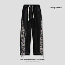 Herren Jeans 2024 Herren Weitbein Jeans hohe Taille Übergroße schwarze Taschen Y2K Herren Retro Harajuku Mode koreanische Bananenstil Harem Pants J240429
