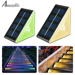 Dekorationer Solar Stair Lights Solar Step Light Outdoor Antitheft Vattentät IP67 Dekor för Garden Stair Deck Veranda och uteplats