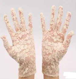 Brautabend Hochzeitsfeier Sheer Lace Gloves Fahrkostüm Fäustlinge Abend für Kostüm Kleid Weihnachtsfürfe weiß Elfenbein Schwarz 4580027