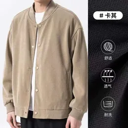 2024 Frühlings- und Herbstsaison Neue Arbeitskleidung Loose Cordball Baseball Neck Trendy Plüschverdickte Jacke für Männer