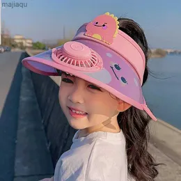 Caps Hats Sun hat with fan large sun protection female/male/child visitor adjustable elastic buckle suitable for outdoor useL240429