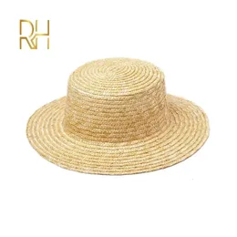 RH Summer Classical Simple Plain Boater Wheat соломенная шляпа.