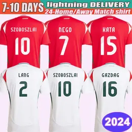 2024 Macaristan Erkek Futbol Formaları Milli Takım Boyutu S-2XL Szoboszlai Lang Szalai Gazdag Sallai Nagy Evde Futbol Gömlekleri Kısa Kol Üniformaları