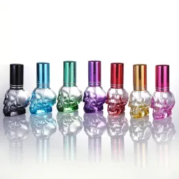 Colorful Skull 8ml Glass Spray Bottle Portable Travel Sized Perfume Atomizer Empty Cosmetic Container ZZ