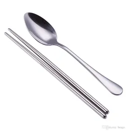 Edelstahl tragbares Edelstahl -Tischgeschirrset Set -Werbe -Tragable -Twopize -Löffel -Stäbchen -Set mit PP -Box -Spoonchopsticks 8231996