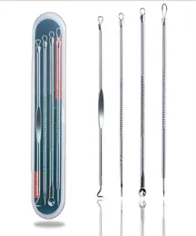4pcsset Acne Extractor Set Pimple Blemish Comedone Acne Extractor Remover Tool Set Edgebend Needle Double Ended Blackhead Remover1057583