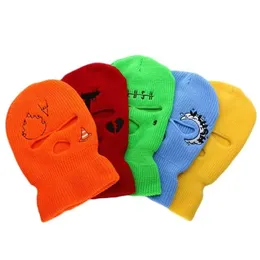 Маски для вечеринок на заказ дизайнерской вышивка Clava Мотоцикл 3 лунка FL Face Face Ski Mask Beanie Hatbeanie Drop Доставка Домашняя сад праздничный Dhyqa