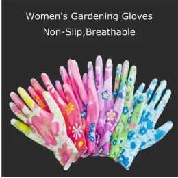 Dekorationer Planting Yard Cleaning Palmcoated Floral Garden Gloves Women Nonslip Arbetshandskar Nonslip Hushållens arbetsskyddshandskar