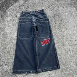 Frauen Jeans Jnco Strt Style Hip Hop große Tasche Extra Large Hosen Muster gedruckt Lose Harajuku High Taille Damen H240429