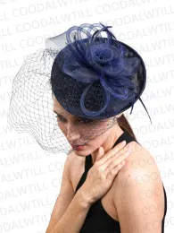 Bride Veils Affastore Flower Head Bash Chic Chic Wedding Boxbox Cap Accessori per capelli da corsa per la festa per la festa della festa Fema Chapeau