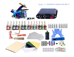 Professional Tatto Kits Top Artist Complete Set Tattoo Machine Gun Lining And Shading Inks Pigment Power Needles Tattooing Supply9369172