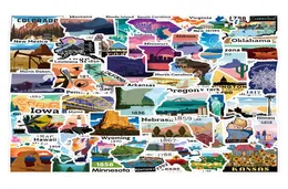 50pcs desenho animado dos Estados Unidos mapa paisagem graffiti sticker pacote de motocicleta laptop refrigerador diy skateboard kids clássico toys8640781