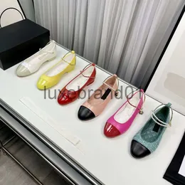 Desinger Sandals Kanal Sandal Loafers Bayan Bale Daireler Tasarımcı Ayakkabı Paris Marka Bale Düz Hj2g Slingbacks İnci Altın Zincir Moda Tekne Ayakkabı 34-42