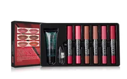 Make -up Set 6 KISS Proof Lipstick Bleistift Spitzer Remover Kosmetische Kombination wasserdichte Lippen Make -up7541122