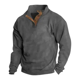 Bwoq Men's Hoodies Sweatshirts Autumn Winter New Men's Knitte Sweater Stand Collar Solid Color Longleover Fashionableカジュアルな汎用男性衣類D240429