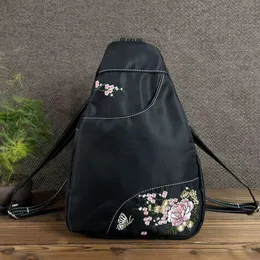 Bie Yang Original Literary And Artistic National Style Embroidered Backpack Ethnic Style Women's Bag Lightweight Retro Embroidered Scenic Sp