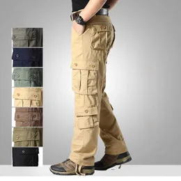 Men's Pants Plus Size 44 Spring/Summer Mens Cotton Cargo Pants Mens Multi Pocket Military Tactical Cart Outdoor Leisure Jogging Pants Mens J240429