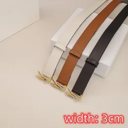 Simple Letter Belt for Women Men Designer Classic Accessori quotidiani della festa di viaggio Larghezza 3 cm 3 colori