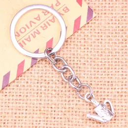 Keychains 20pcs Fashion Keychain 18x15mm Watering Can Gardening Pendants DIY Men Jewelry Car Key Chain Ring Holder Souvenir For Gift