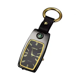 Debang einfache praktische multifunktionale Schlüsselkette leichter mit Kompass, LED -Notlicht, gutes Geschenk für Männer