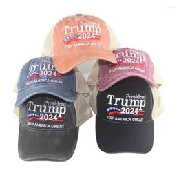 Ball Caps Donald Trump 2024 Baseball Patchwork Washed Outdoor Make America Great Again Hat Republican President Mesh Sports Cap