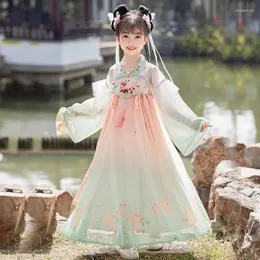 Kleidungsstücke orange chinesisches traditionelles Kleid Hanfu Tiersticke Verbesserte Fairy Evening Rock Luxus Cosplay Kostüm 2024 China