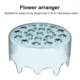 Vases Silicone Flower Grid Stick-on Vase Arrangement Holder Reusable Diy Bouquet Spiral Ikebana Stem