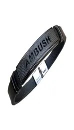 AMBUSH Titanium Steel Leather Bracelet Bangle Hip Hop Handmade Original Fashion Jewelry For Casual Men Women Couples Party Gifts1687249