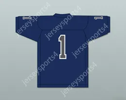 Niestandardowy numer nazwy Męscy młodzież/dzieci Zach Wilson 1 Corner Canyon High School Chargers Navy Blue Football Jersey 1 Top Sched S-6xl