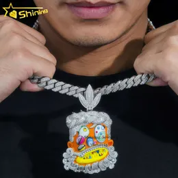 Custom3 Hip Hop Cartoon Funny Ghost Pendant 925 Silver Iced Out VVS Moissanite Diamond Caratteri Pepper PendantDesigner Jewelry