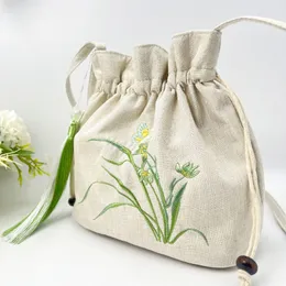 Borsa con corse a spalla singola con perline a spalla con perline a spalla singola nuova borsa di stoccaggio nazionale versatile in stile antico stile