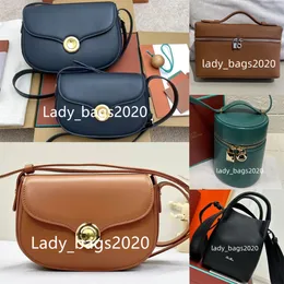 Loro Bag Ghiera Bags Designer Saddle Bag L19 Lunch Box L27 Metal Ring Buckle Genuine Leather Man Shoulder Crossbody LP19 Bucket Handbag Women Shopping Purse