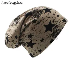 Beanie/Skull Caps Lovingsha Ring Design Fünf-Punkte Star Winter Männer Frauen Hip-Hop-Kappen Beanie Hut Unisex warme schädliche Schädel Hüte A-41 D240429