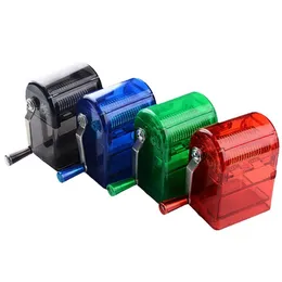 Mini Grinders Transparent Plastic Gear Roller Hand-Crank Spice Crusher Tobacco Shredder Hand Drawer Grinders Smoke Tools