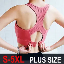 Bras S-5xl Sports Top Bra Mulheres Push Up Roupa BH Camisa de academia Fitness Breathable Sportswear Sports Bra Crop Tampo Plus Tamanho Y240426