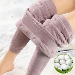 Calças femininas engrossam mulheres de tamanho grande perneiras finas Pantalones quentes seda acolchoada cintura alta perneiras de inverno neve desgaste o tornozelo Legginsy