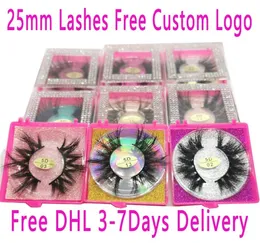 25mm Mink Lash -Anbieter 3d 100 Minkhair False Wimpern Dramatische lange Wispies Fluffy Wimpern Vollstreifen Wimpern Erweiterung Make -up to6844550