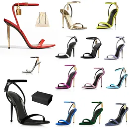 Tom Dress Scarpe Ford Heels Shoe Elegant Brand Women Shoes Shoes Pagglock Sandals Nudo Lock Hardware e Key Woman Metal Stiletto Wedding